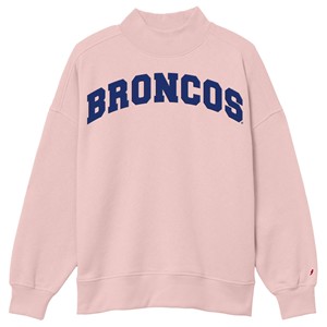 Boise State Women’s Mock Neck Crewneck - Broncos Arch by League Collegiate Wear -  dustyrose